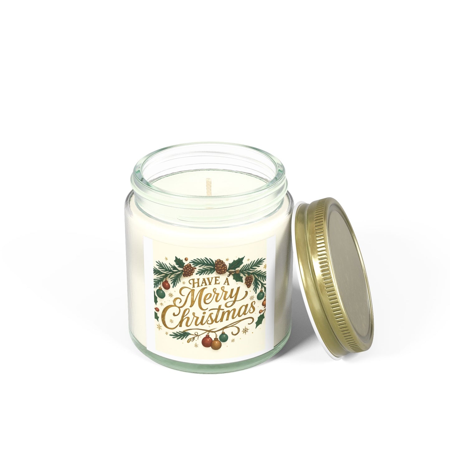 Merry Christmas" - Scented Candles, Coconut Apricot Wax (4oz, 9oz)