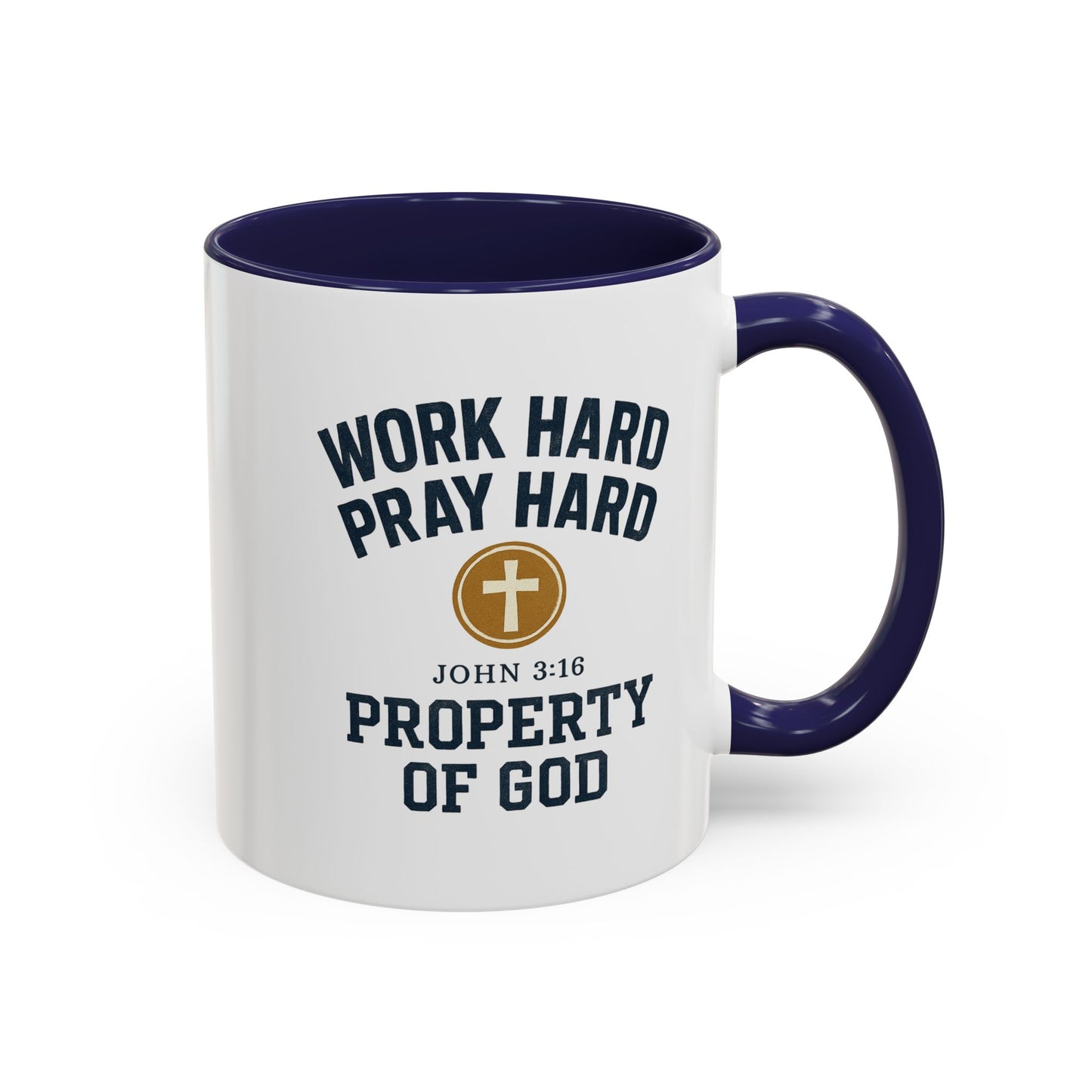 "Work Hard, Pray Hard" Inspirational Coffee Mug (11, 15oz)