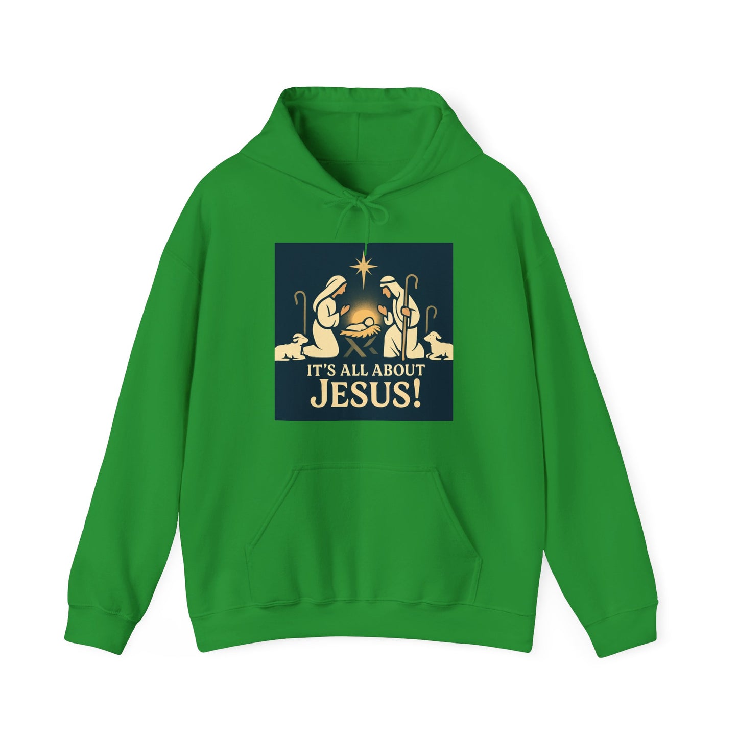 "It's all about Jesus" - Christian Hooded Sweatshirt, Unisex Cozy Hoody for Jesus Lovers, Perfect for Faith, Holidays, and Everyday Wear
