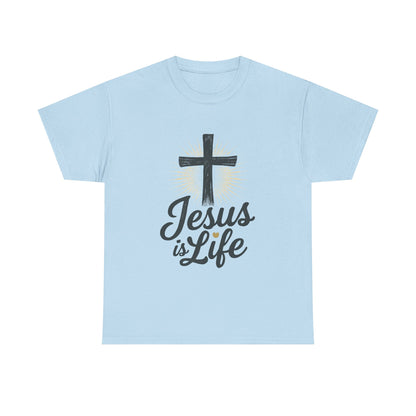"Jesus is Life" - Inspirational T-Shirt - Unisex Heavy Cotton Tee