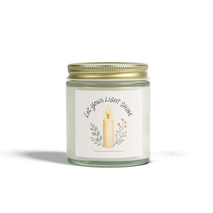 "Let Your Light Shine" - Scented Candles, Coconut Apricot Wax (4oz, 9oz)