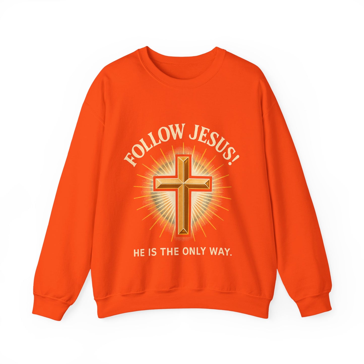 "Follow Jesus" Faith-Inspired Crewneck Sweatshirt Christian Apparel, Gift for Believers, Religious Sweatshirt, Inspirational Fashion