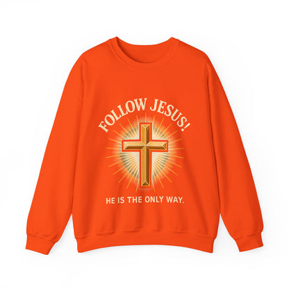 "Follow Jesus" Faith-Inspired Crewneck Sweatshirt Christian Apparel, Gift for Believers, Religious Sweatshirt, Inspirational Fashion