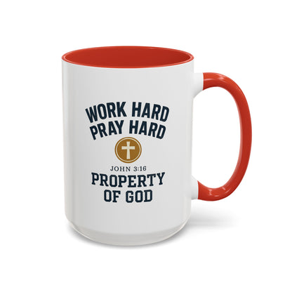 "Work Hard, Pray Hard" Inspirational Coffee Mug (11, 15oz)