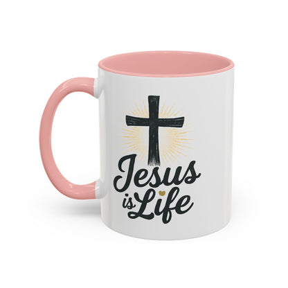 "Jesus is Life" - Christian Accent Coffee Mug - Inspirational 11oz & 15oz