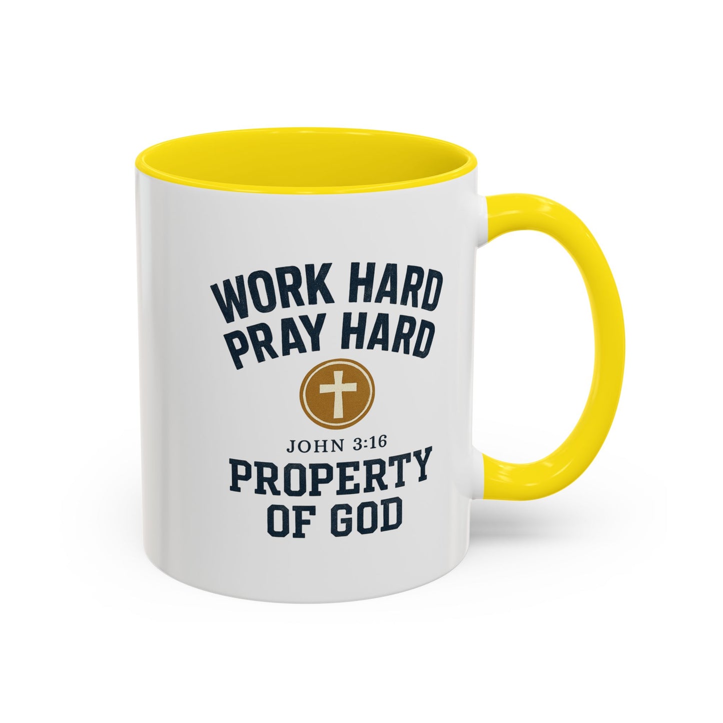 "Work Hard, Pray Hard" Inspirational Coffee Mug (11, 15oz)