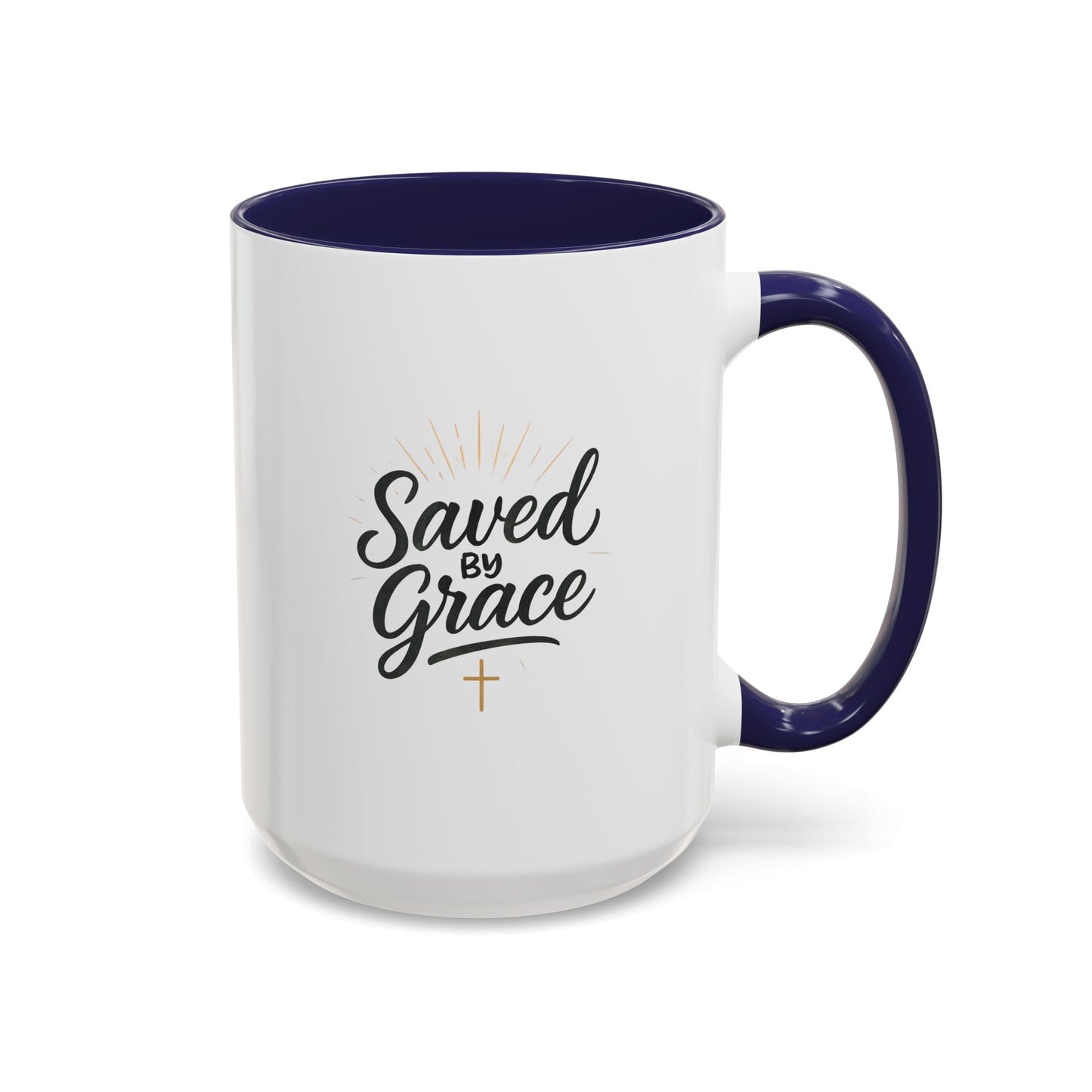 "Saved By Grace" - Coffee Mug - Inspirational Gift for Faith Lovers, Perfect for Home or Office, Christian Decor, Encouragement Mug
