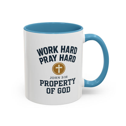 "Work Hard, Pray Hard" Inspirational Coffee Mug (11, 15oz)