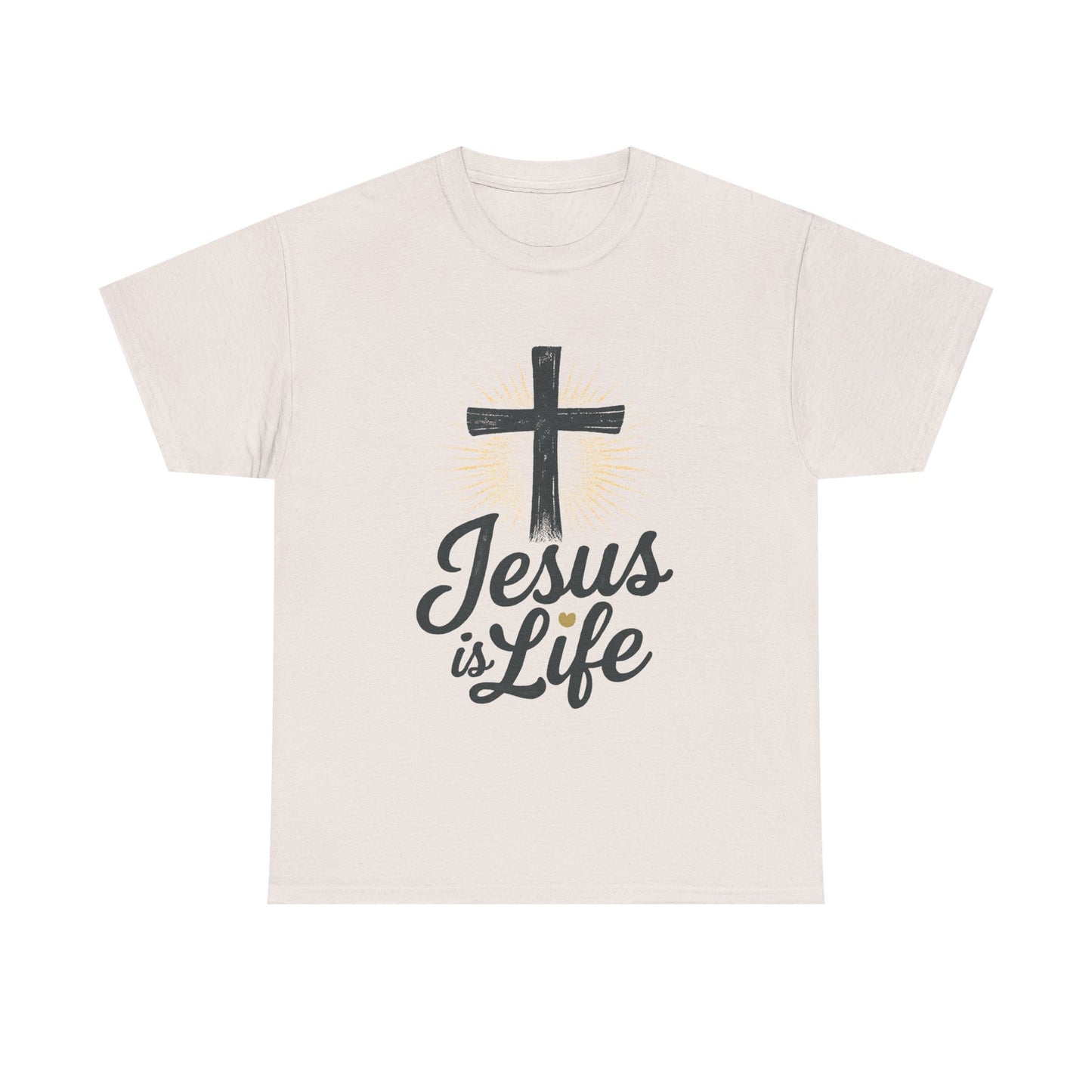 "Jesus is Life" - Front and Back - Faith-Inspired Unisex Heavy Cotton Tee
