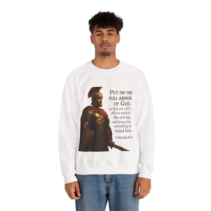 Ephesians 6:13 "Put on the full armor of God" - Faith-Inspired Unisex Crewneck Sweatshirt -