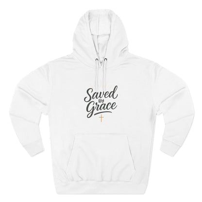 "Saved by Grace" Fleece Hoodie | Faith-Inspired Hoodie | Inspirational Sweatshirt, Christian Gift, Cozy Pullover, Spiritual Wear