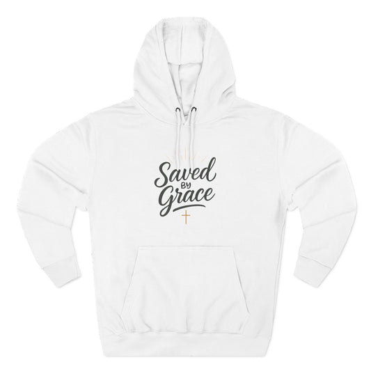 "Saved by Grace" Fleece Hoodie | Faith-Inspired Hoodie | Inspirational Sweatshirt, Christian Gift, Cozy Pullover, Spiritual Wear