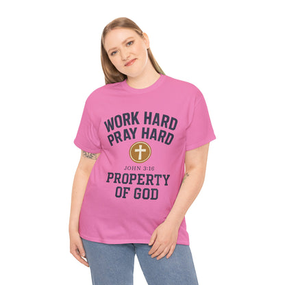 Work Hard Pray Hard Faith-Inspired Unisex Heavy Cotton Tee