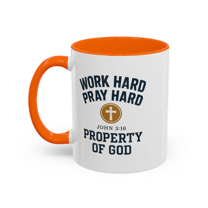 "Work Hard, Pray Hard" Inspirational Coffee Mug (11, 15oz)