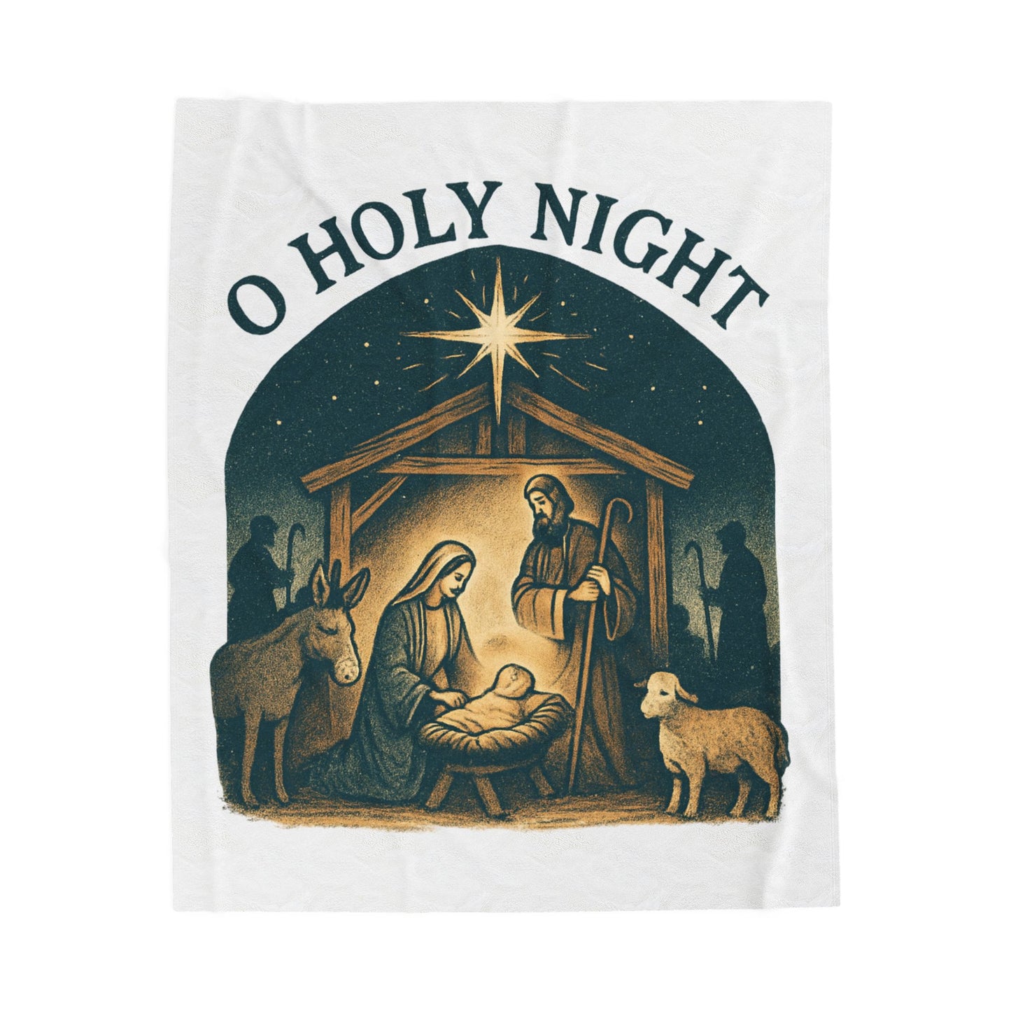 "O Holy Night" - Cozy Velveteen Plush Blanket for Winter, Perfect Gift for Christmas, Holiday Decor, Nursery, or Relaxing Evenings