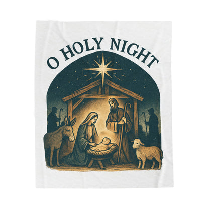 "O Holy Night" - Cozy Velveteen Plush Blanket for Winter, Perfect Gift for Christmas, Holiday Decor, Nursery, or Relaxing Evenings