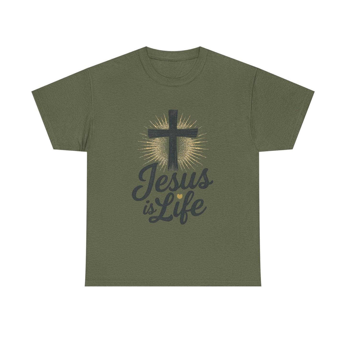 "Jesus is Life" - Front and Back - Faith-Inspired Unisex Heavy Cotton Tee