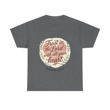 Inspirational Christian Tee – Trust in the Lord with All Your Heart