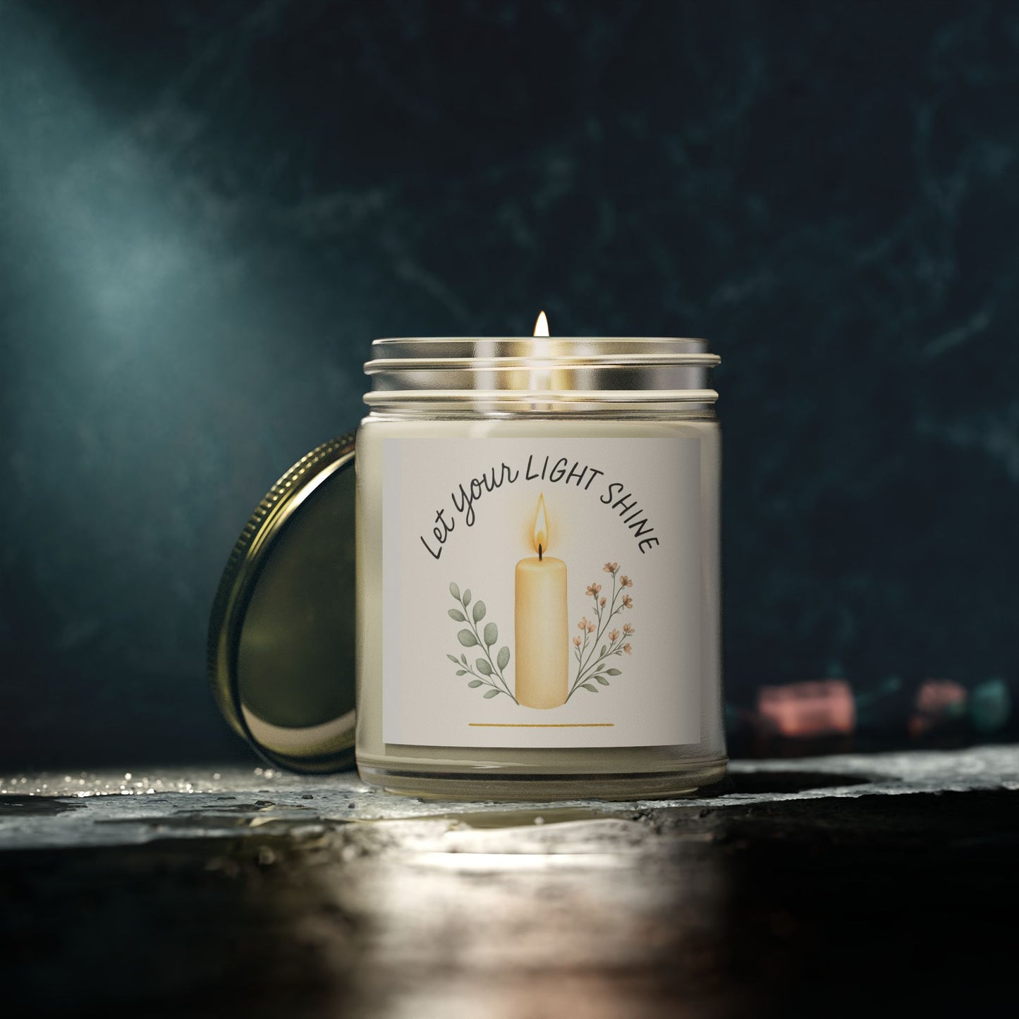 "Let Your Light Shine" - Scented Candles, Coconut Apricot Wax (4oz, 9oz)