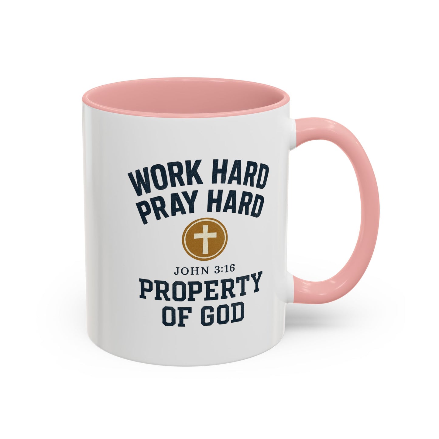 "Work Hard, Pray Hard" Inspirational Coffee Mug (11, 15oz)