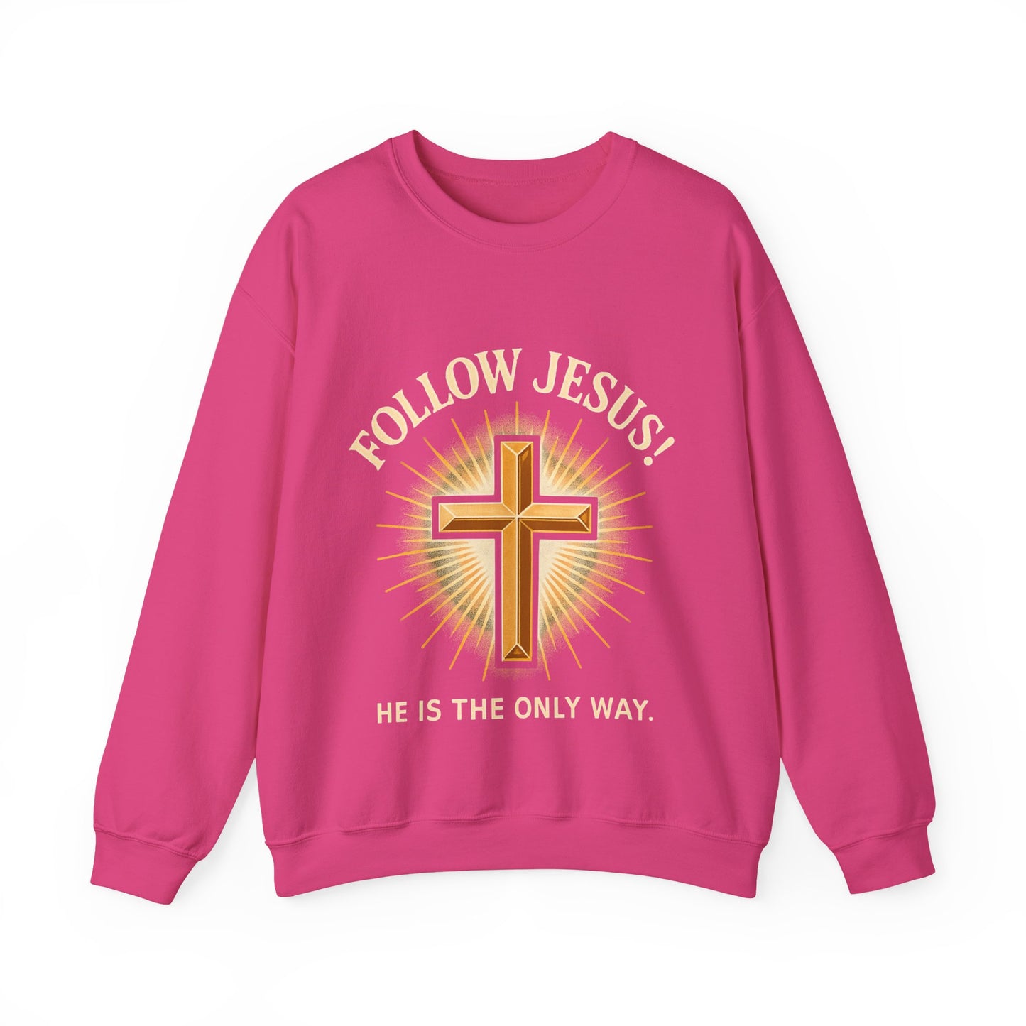 "Follow Jesus" Faith-Inspired Crewneck Sweatshirt Christian Apparel, Gift for Believers, Religious Sweatshirt, Inspirational Fashion