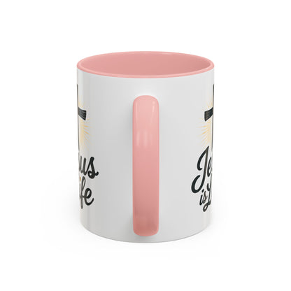 "Jesus is Life" - Christian Accent Coffee Mug - Inspirational 11oz & 15oz