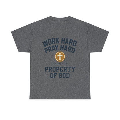 Work Hard Pray Hard Faith-Inspired Unisex Heavy Cotton Tee