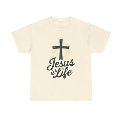 "Jesus is Life" - Inspirational T-Shirt - Unisex Heavy Cotton Tee