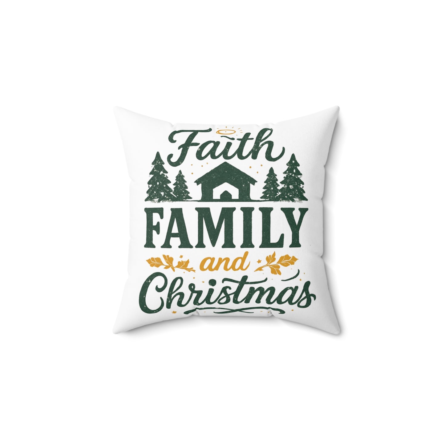 Festive Faith Family Christmas Pillow