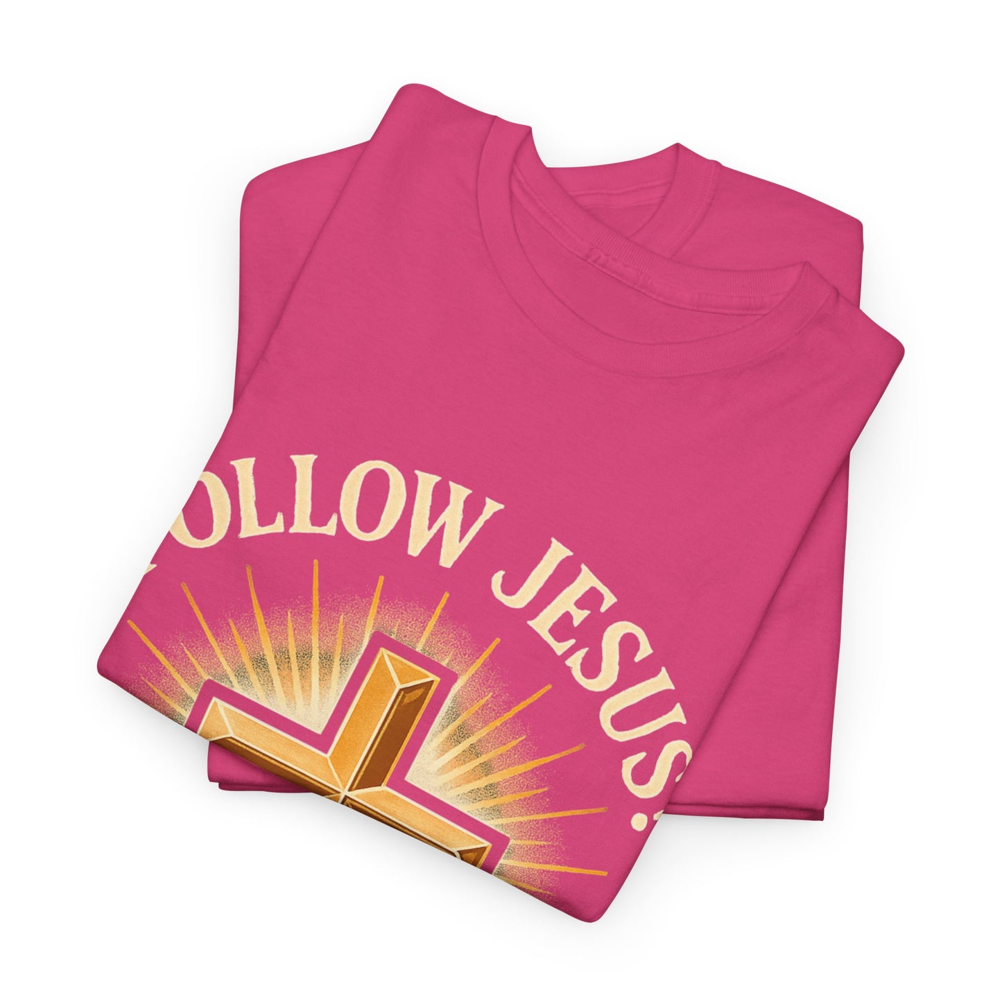 "Follow Jesus" Christian Faith Unisex Heavy Cotton Tee, Inspiration Apparel