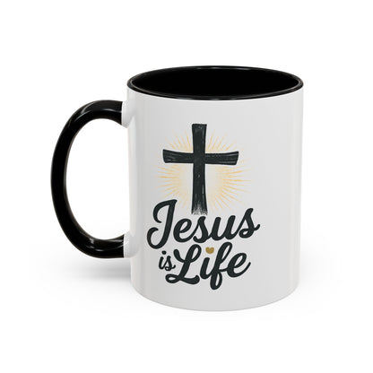 "Jesus is Life" - Christian Accent Coffee Mug - Inspirational 11oz & 15oz