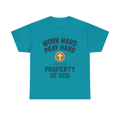 Work Hard Pray Hard Faith-Inspired Unisex Heavy Cotton Tee