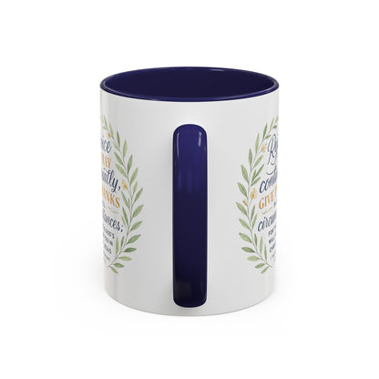 Inspirational Floral Coffee Mug - Rejoice, Pray, Give Thanks