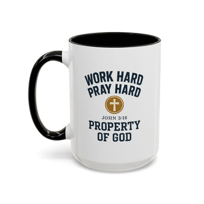 "Work Hard, Pray Hard" Inspirational Coffee Mug (11, 15oz)