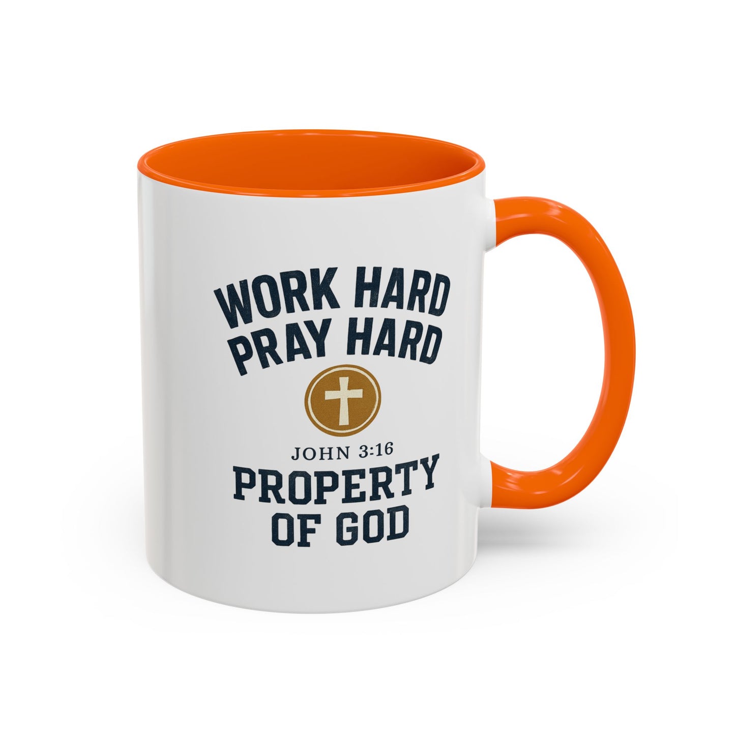 "Work Hard, Pray Hard" Inspirational Coffee Mug (11, 15oz)
