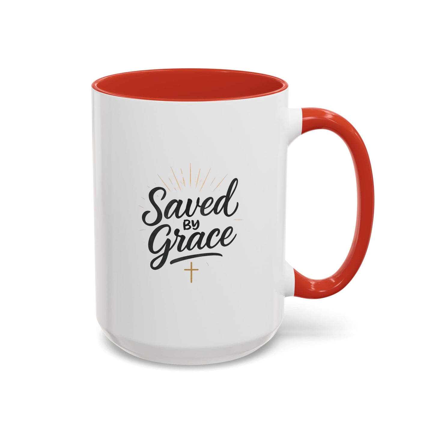 "Saved By Grace" - Coffee Mug - Inspirational Gift for Faith Lovers, Perfect for Home or Office, Christian Decor, Encouragement Mug