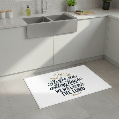 Inspirational Area Rug - "As for Me and My House" Home Decor, Prayer Room Accent, Faith-Based Gift, Christian Living, Housewarming