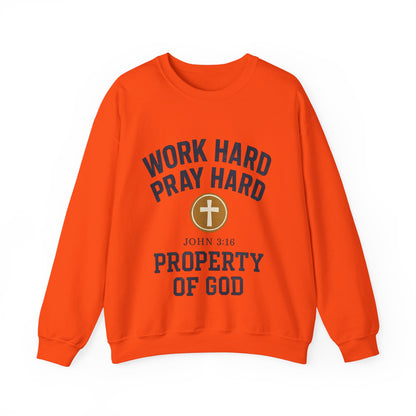 Work Hard Pray Hard Inspirational Crewneck Sweatshirt