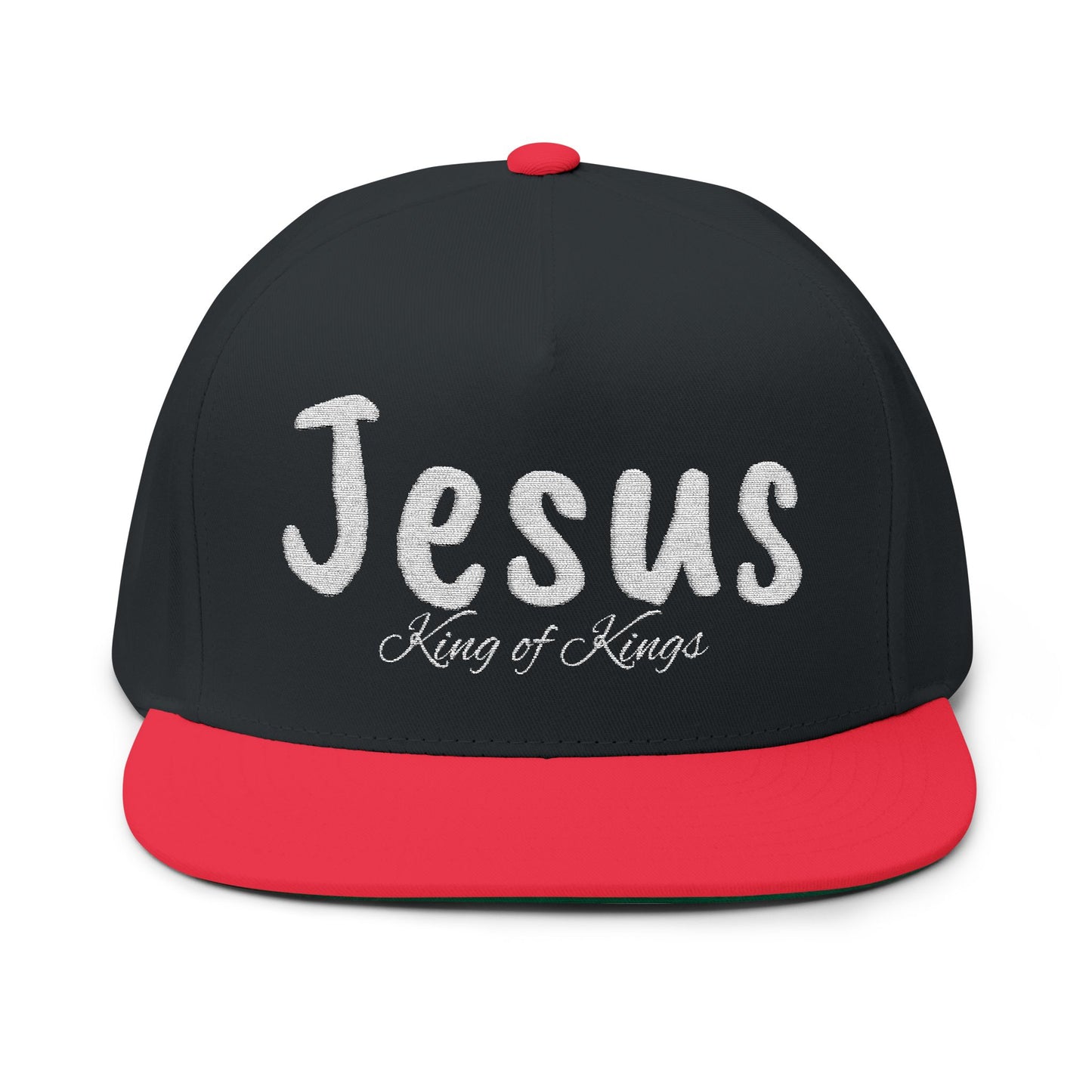 Embroidered "Jesus King of Kings" Flat Bill Cap - Faith Hat, Casual Wear, Religious Gift, Christian Apparel, Church Events