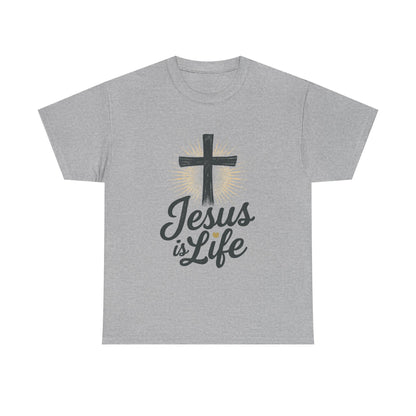 "Jesus is Life" - Inspirational T-Shirt - Unisex Heavy Cotton Tee