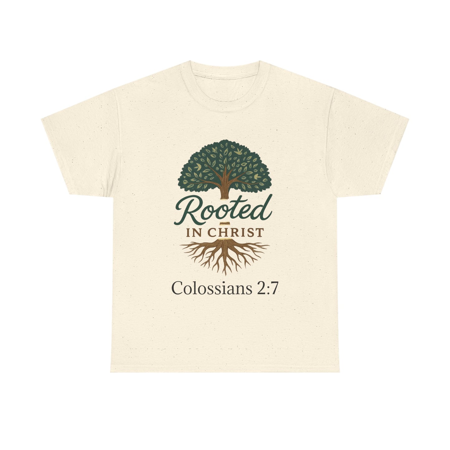 "Rooted in Christ" Tee - Unisex Heavy Cotton Shirt, Christian Apparel, Faith-Based Gift