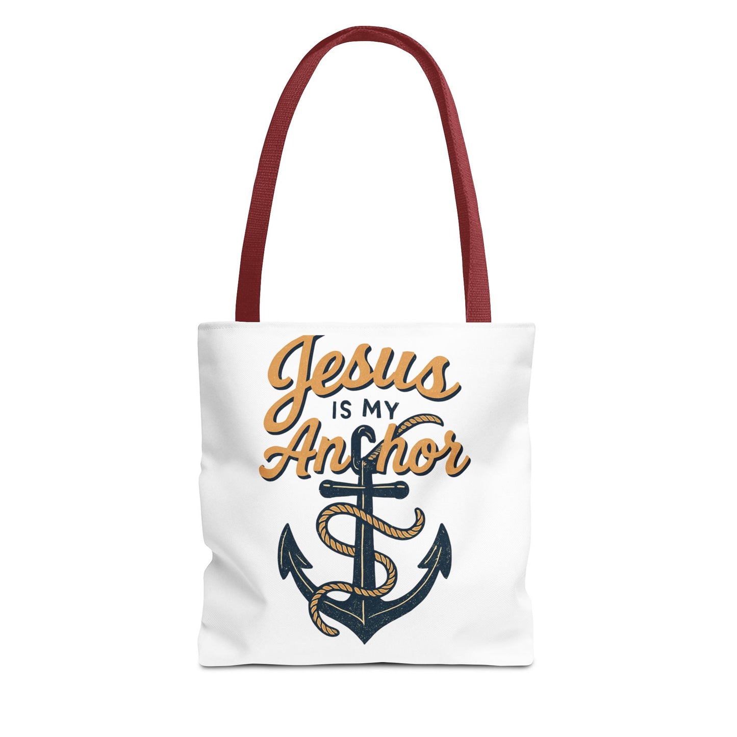 Nautical Tote Bag, "Jesus is My Anchor", Christian Gift, Faith-Inspired Bag, Beach or Everyday Use, Religious Themed Accessory