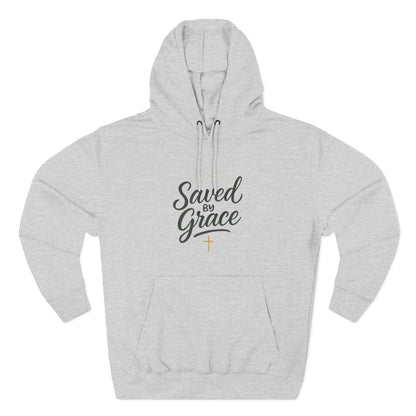 "Saved by Grace" Fleece Hoodie | Faith-Inspired Hoodie | Inspirational Sweatshirt, Christian Gift, Cozy Pullover, Spiritual Wear