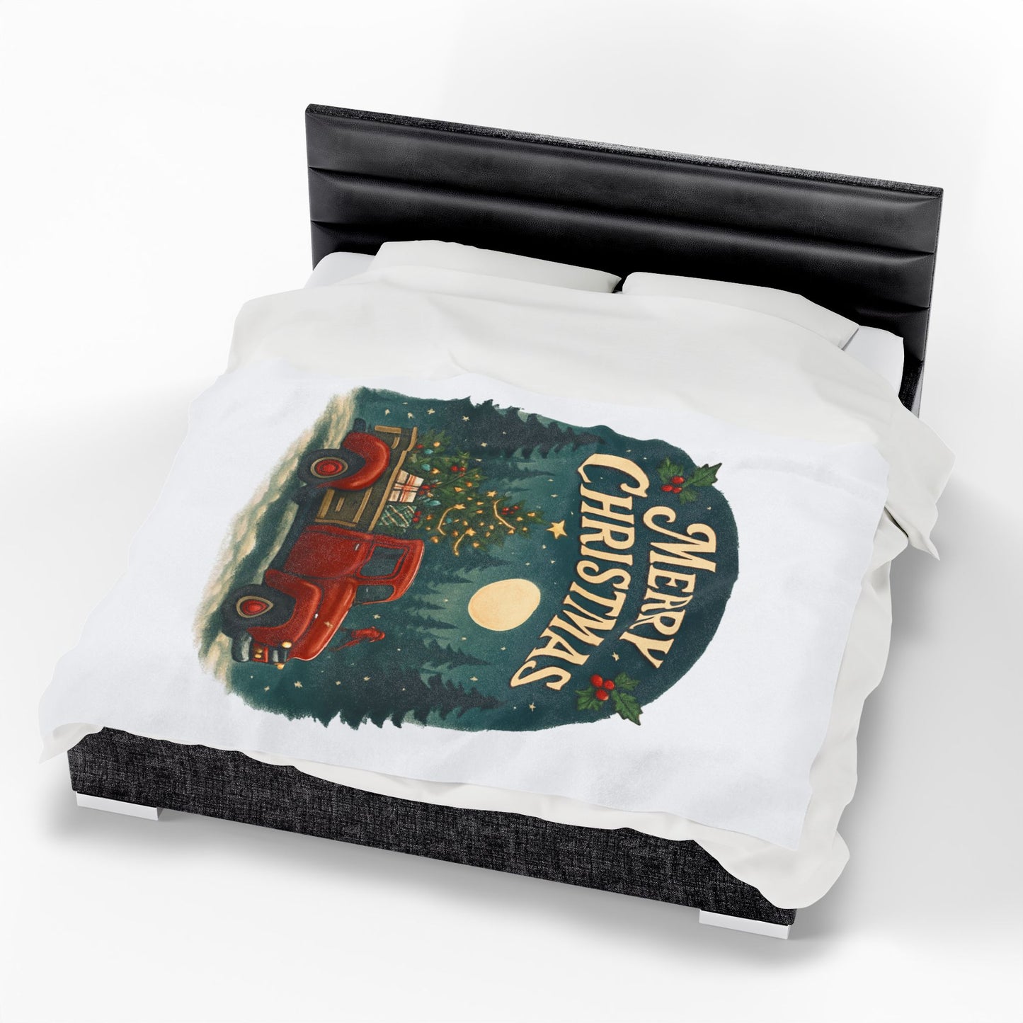 Merry Christmas Velveteen Plush Blanket