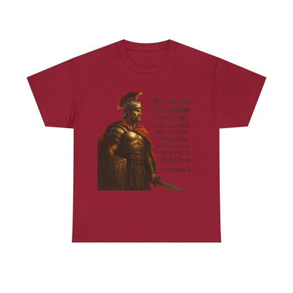 Ephesians 6:13 "Put on the full armor of God" Christian Print Tee