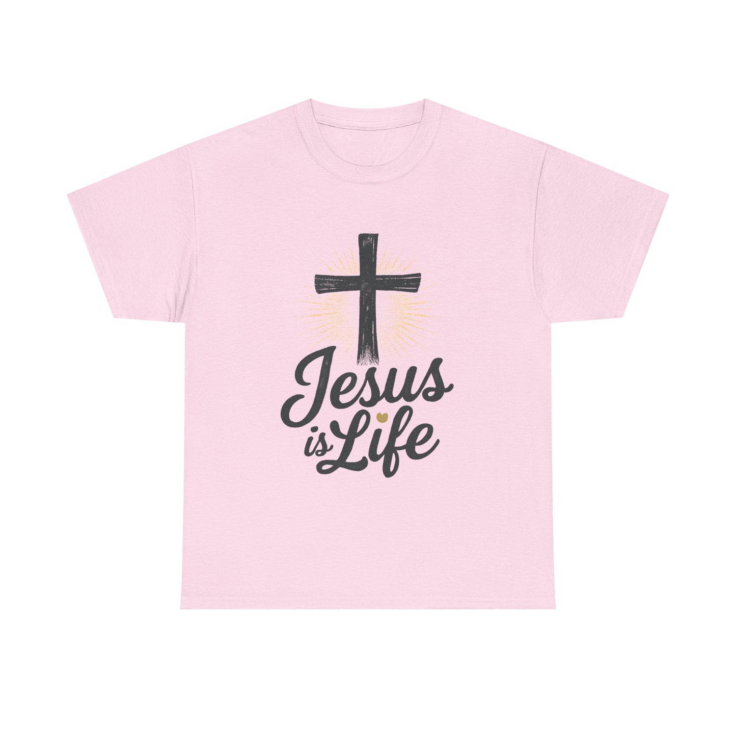 "Jesus is Life" - Front and Back - Faith-Inspired Unisex Heavy Cotton Tee
