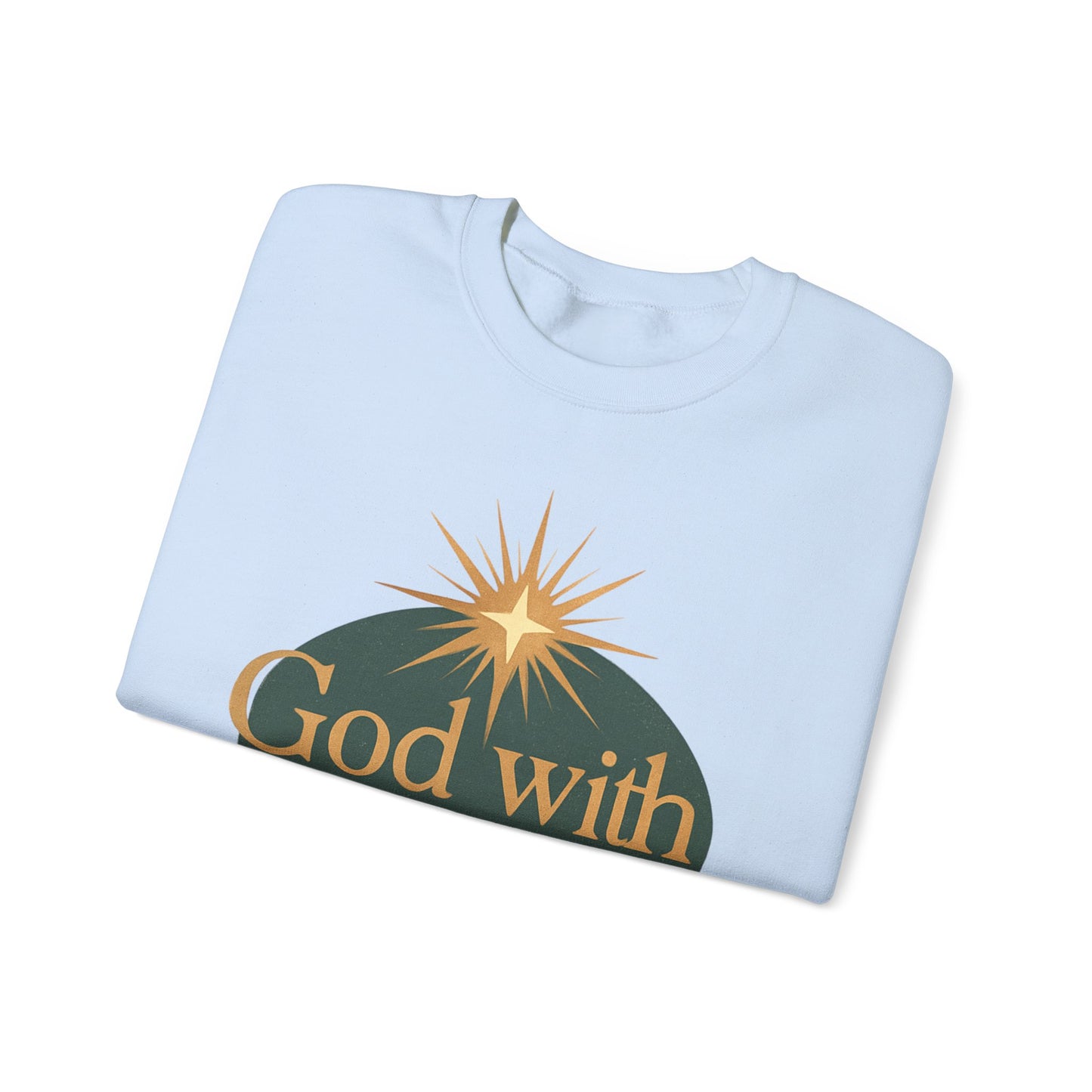 "God with Us" - Cozy Christmas Sweatshirt, Holiday Spirit Wear, Religious Gift, Unisex Crewneck