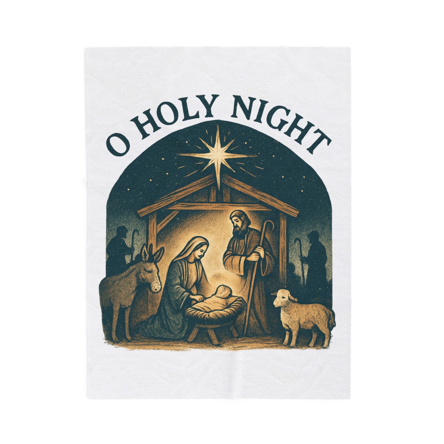 "O Holy Night" - Cozy Velveteen Plush Blanket for Winter, Perfect Gift for Christmas, Holiday Decor, Nursery, or Relaxing Evenings