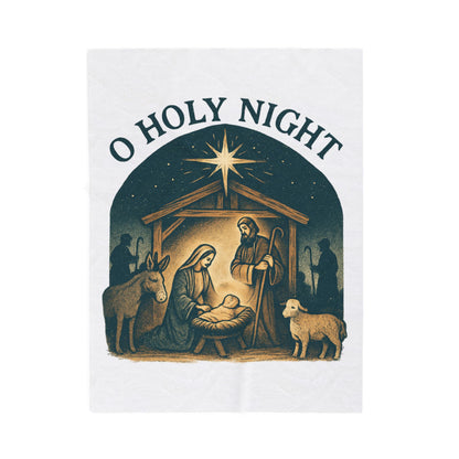 "O Holy Night" - Cozy Velveteen Plush Blanket for Winter, Perfect Gift for Christmas, Holiday Decor, Nursery, or Relaxing Evenings