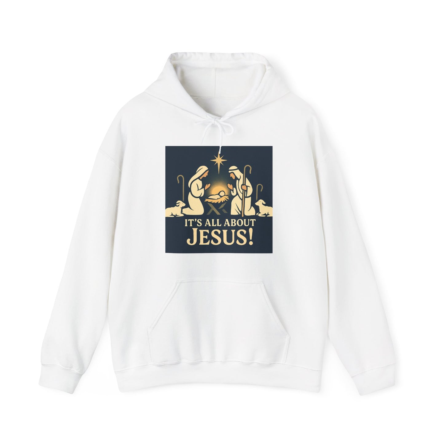 "It's all about Jesus" - Christian Hooded Sweatshirt, Unisex Cozy Hoody for Jesus Lovers, Perfect for Faith, Holidays, and Everyday Wear
